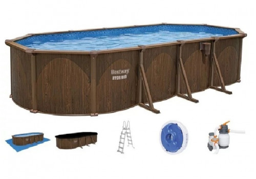 BestWay Стальной морозоустойчивый бассейн, 730х360х130см+фильтр песчаный 561CW
